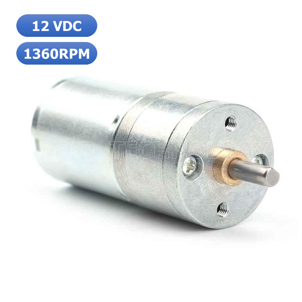 (1ชิ้น) JB363 มอเตอร์ มอเตอร์เกียร์ มอเตอร์อเนกประสงค์ 25GA-370 12VDC 1360RPM DC Gear Motor (Shaft D, 4mm)