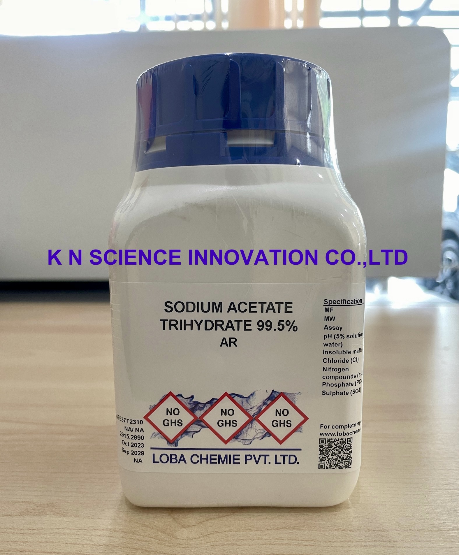 Sodium acetate 3-hydrate, AR 6131-90-4, 1 Kg ,Loba 0575801000