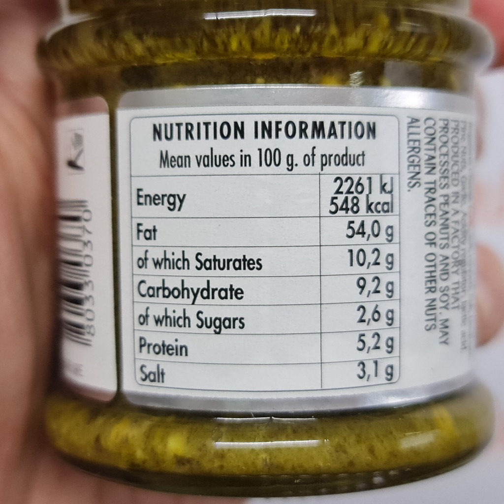 โคลาวิต้า เพสโต้ ซอส ใบโหระพาบดผสมน้ำมันมะกอก 135 กรัม Colavita Pesto Sauce in Extra Virgin Olive Oil 135 g.