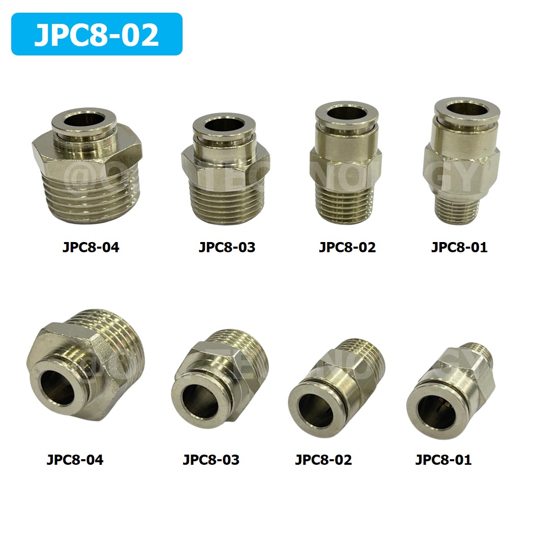JPC ข้อต่อลมสแตนเลสเกลียวนอก ข้อต่อลมเกลียวนอก ตรง ข้อต่อลม สแตนเลส STAINLESS Male Thread Straight Quick Connector Fitting