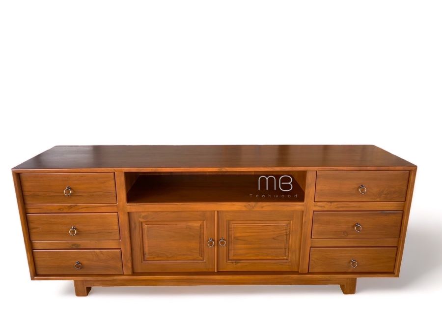 ตู้วางทีวีไม้สักสไตล์โมเดิร์น