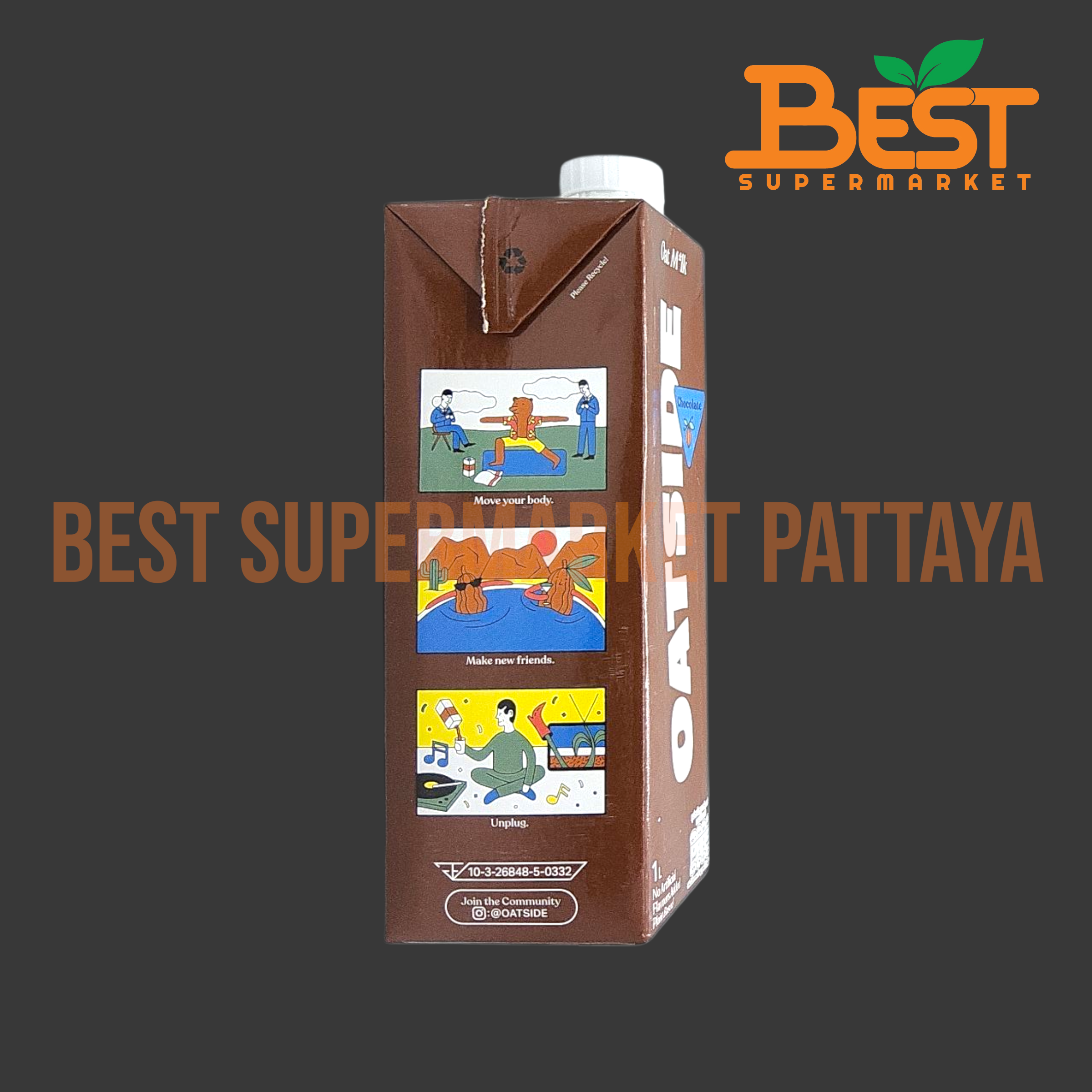 โอ๊ตไซด์ โอ๊ต มิลค์ เครื่องดื่มน้ำนมข้าวโอ็ต 1 ลิตร OATSIDE Oat Milk 1 L.