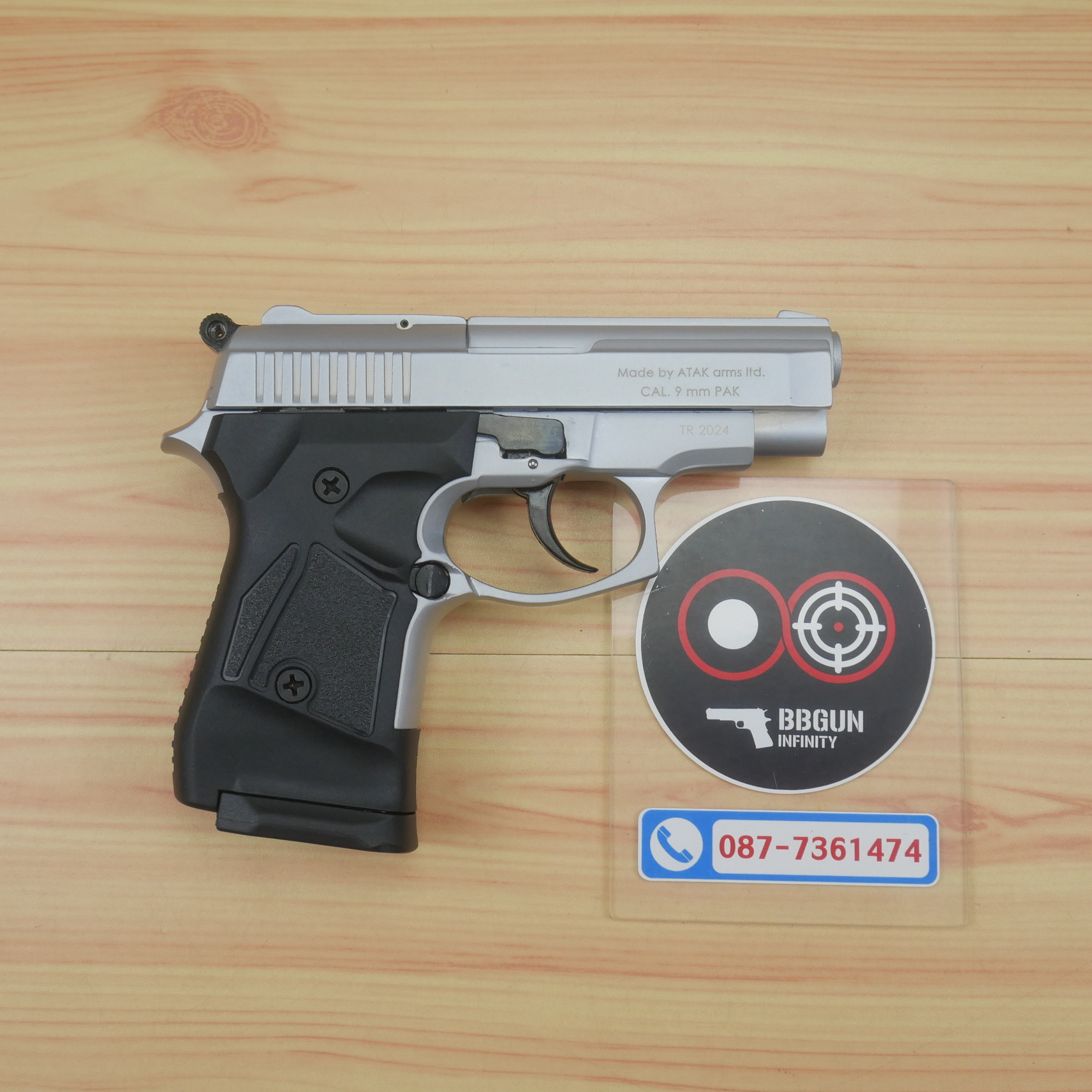 Blank GUN Zoraki mod 914 auto สีเงินด้าน แบลงค์กัน Semi Auto & Full Auto (แถมกล่องปืน)