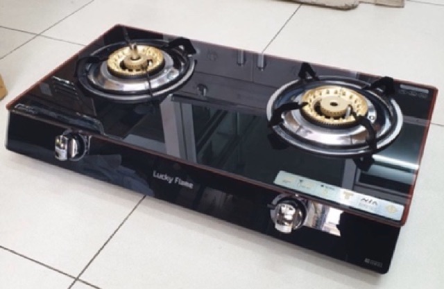 LUCKY FLAME รุ่น AG-112SSC ปลอดภัยกว่าด้วยระบบเซฟตี้ 2 ชั้น กระจกนิรภัย พร้อมอุปกรณ์หัวปรับเซฟตี้ มีปุ่มกด ครบชุด