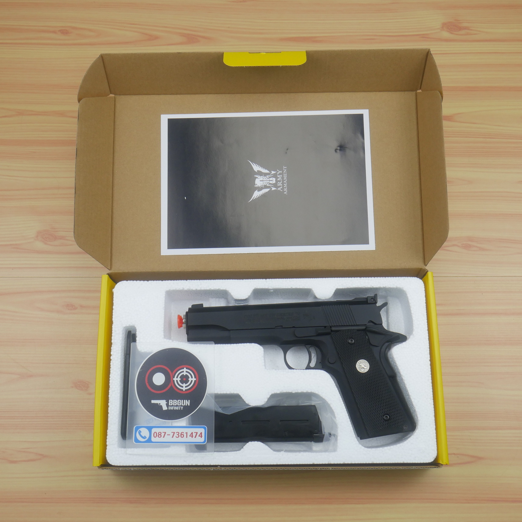 บีบีกันอัดแก๊ส Army Armament R29 Colt MK IV Series 70 Gold Cup National Match สีดำ BB GUN