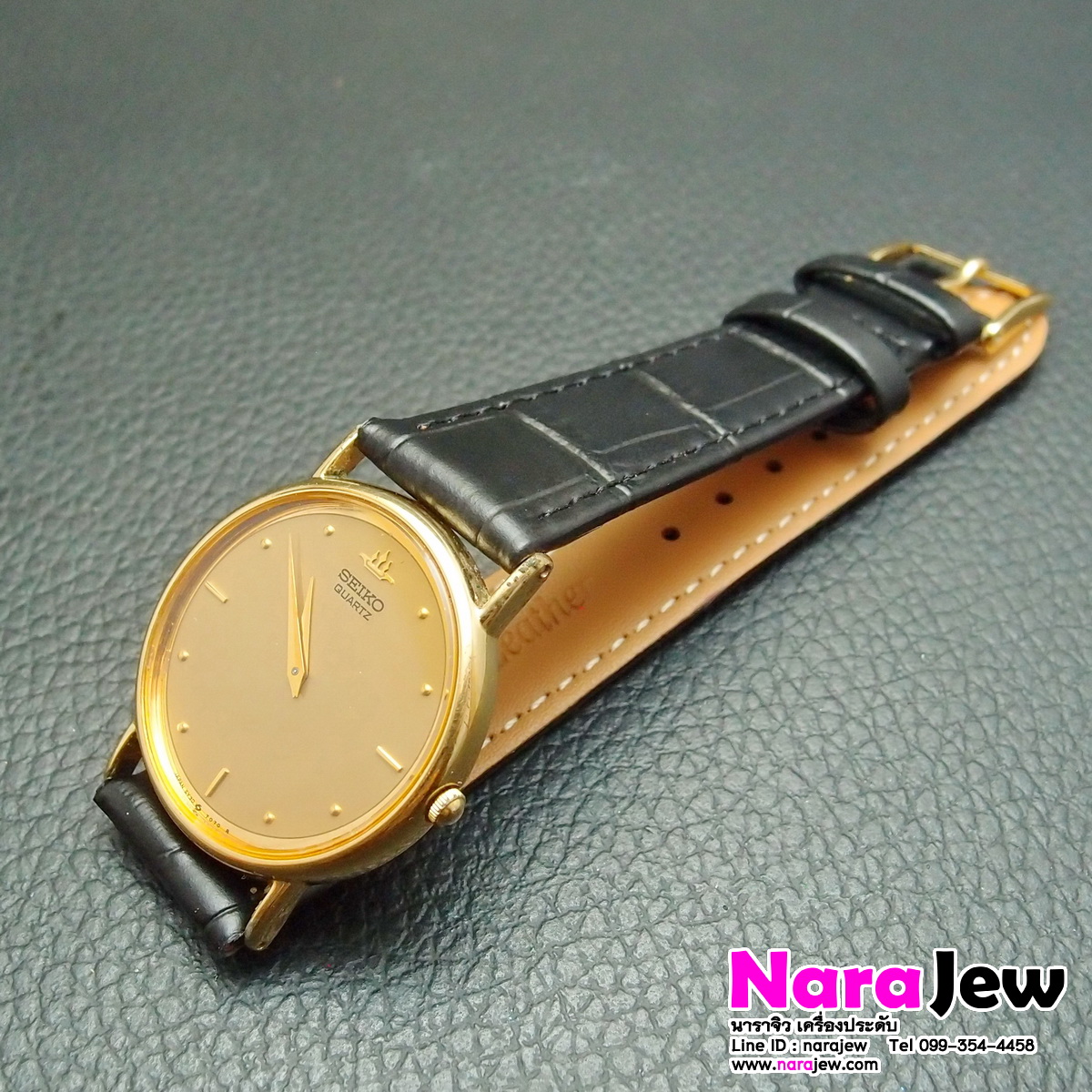 นาฬิกา SEIKO vintage 1987 หน้าปัดสีทอง ของหลุดจำนำ
