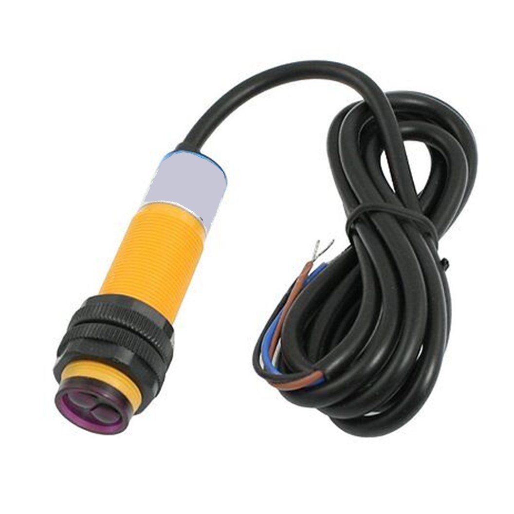 (1ชิ้น) AD021 เซ็นเซอร์ตรวจจับวัตถุ เซนเซอร์ตรวจจับสิ่งกีดขวาง ด้วยอินฟาเรด ปรับระยะได้ 3-80ซม. E18-D80NK 5VDC Adjustable Infrared Sensor Switch 3-80cm NPN NO (เซนเซอร์ขนาด 70mm) for Arduino