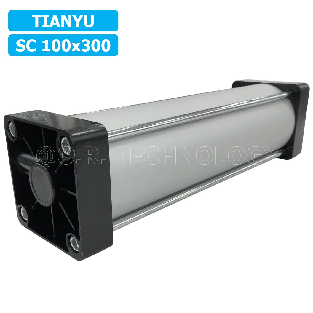 (1ชิ้น) SC 100x300 กระบอกลม รุ่นมาตรฐาน กระบอกลม 4 เสา Standard Cylinder Air Pneumatic แบบสี่เสา