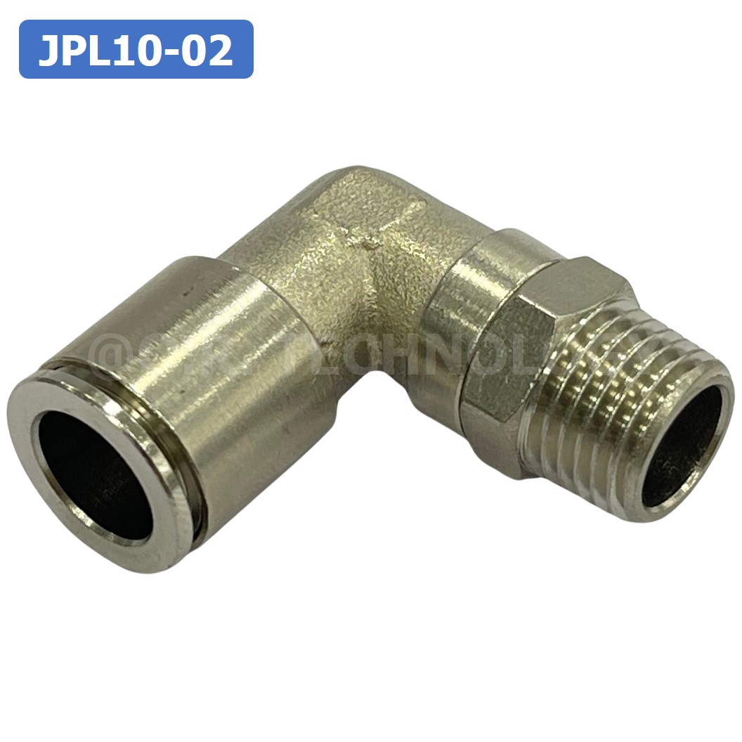(1ชิ้น) JPL10-02 ข้อต่อลม เกลียวนอก งอ90° สแตนเลส STAINLESS Male Thread Elbow Pipe Quick Fittings Connector ข้อต่อลมสแตนเลส ข้องอ