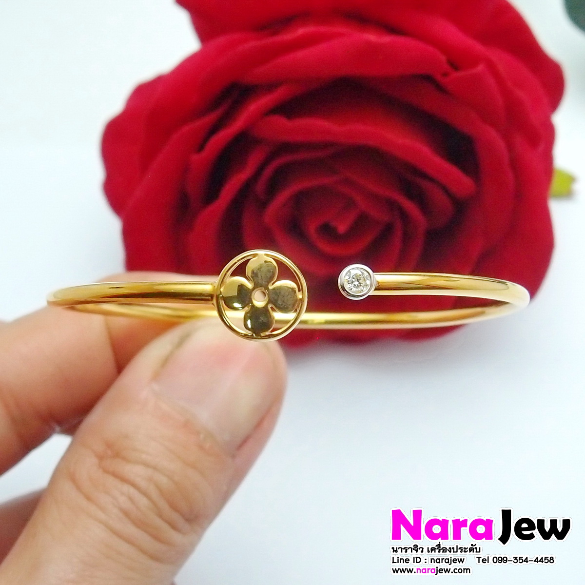 กำไล ประดับเพชรแท้ ทองคำแท้ 9K งานใหม่ ราคาเบาหวิว