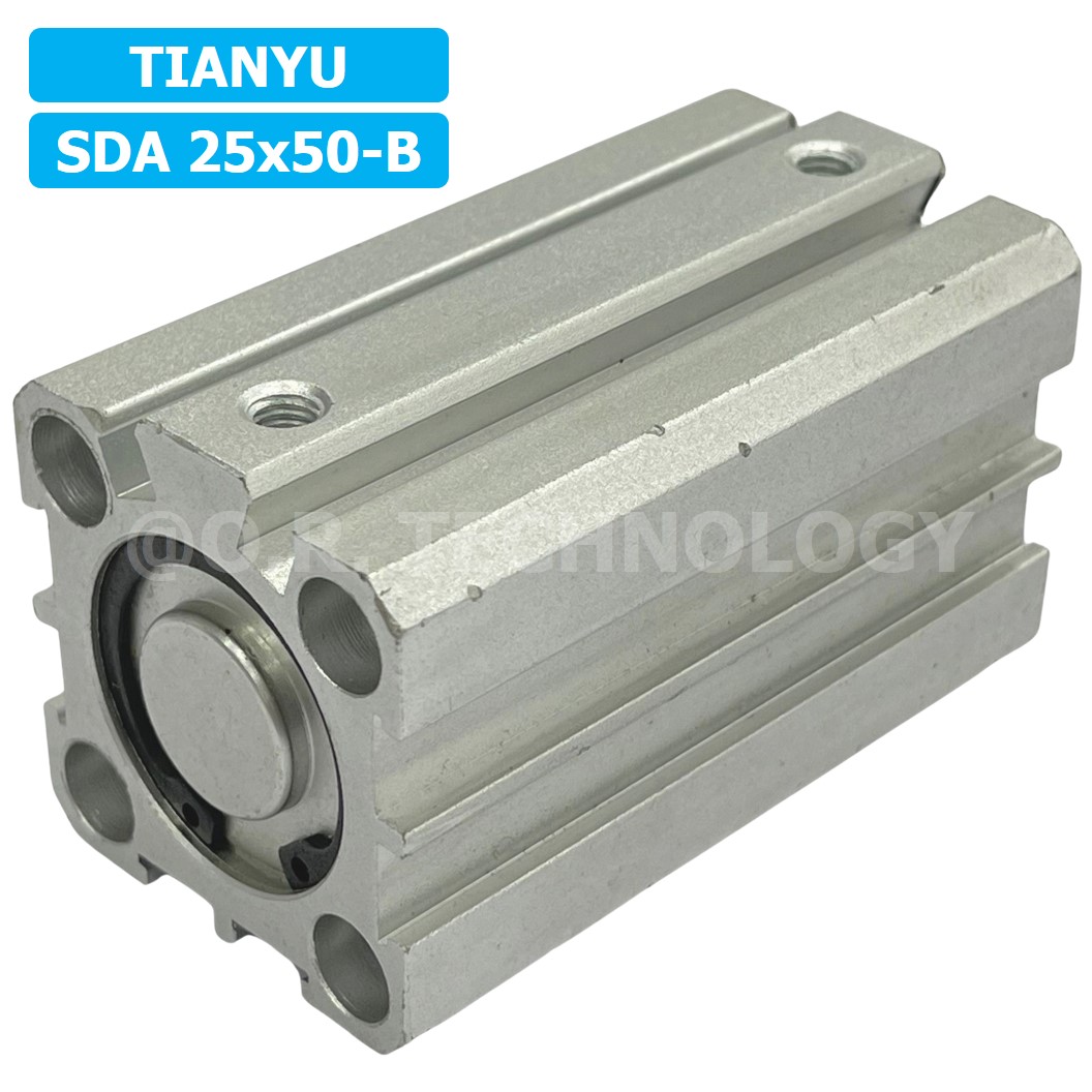 (1ชิ้น) SDA 25x50-B กระบอกลมคอมแพค กระบอกลม รุ่นคอมแพค Compact Air Cylinder SDA Series เกลียวตัวผู้ Male Thread
