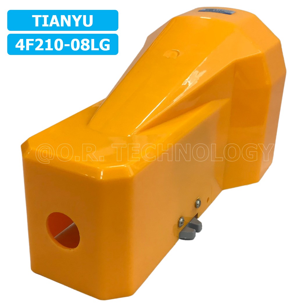 (1ชิ้น) 4F-210-08LG เท้าเหยียบลม วาล์วเท้าเหยียบ แบบมีล็อคและที่หุ้ม (self lock and Guarding) Foot Switch Valve Pneumatic TIANYU