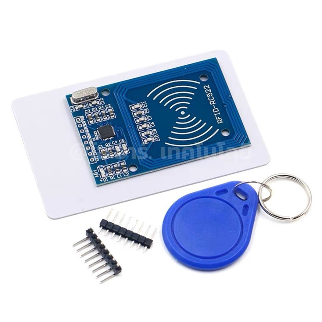 FRC-522 ชุดโมดูลคีย์การ์ด พร้อมการ์ด, พวงกุญแจ และก้างปลา FRC522 RC522 radio RFID module with Card and Keychain 13.56Mhz RC522 MFRC-522 โมดูลตัวรับคีย์การ์ด Key Card Receiver