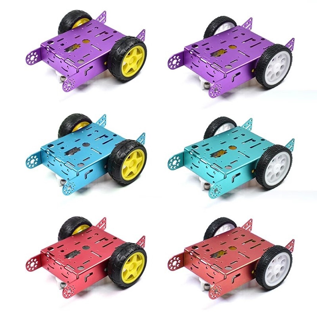 2WD-RED/BLUE โครงรถอลูมิเนียม 3 ล้อ สีแดง/สีน้ำเงิน Aluminum Alloy Smart robot car chassis kit โครงรถ 3ล้อ โครงรถอาร์ดูโน่ Arduino
