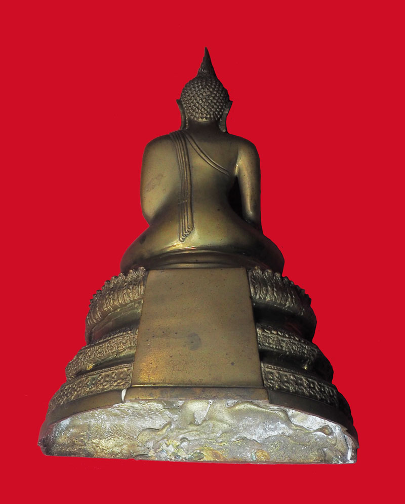 *32058 พระบูชาหลวงพ่อวัดไร่ขิง ขนาดหน้าตัก 3.5 นิ้ว สูง 9 นิ้ว นครปฐม เนื้อทองเหลือง 2