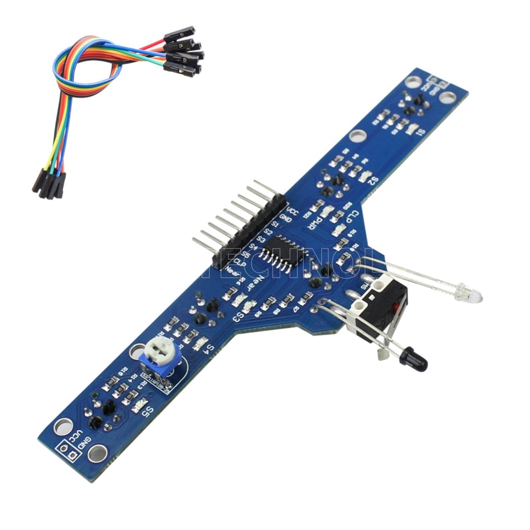 (1ชิ้น) NB021 โมดูล แทรคเส้นสีดำ 5 เซนเซอร์ Five Channel tracing module tracing sensor Line sensor module