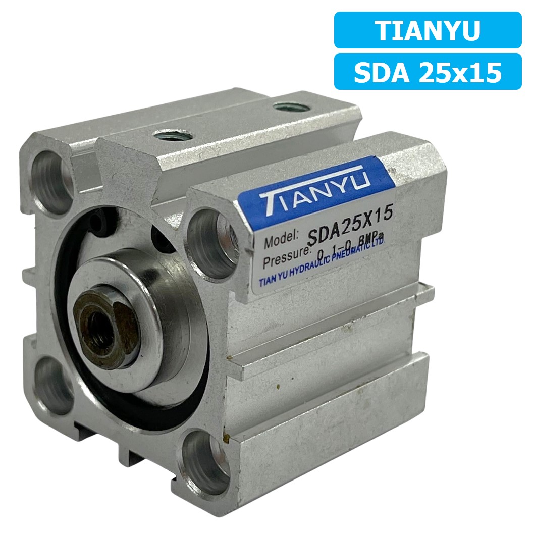 (1ชิ้น) SDA 25x15 กระบอกลมคอมแพค กระบอกลม รุ่นคอมแพค Compact Air Cylinder SDA Series แบบคอมแพค