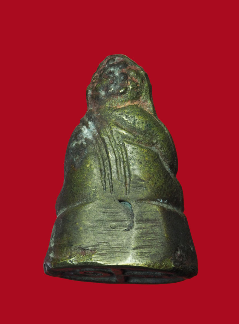 *31150 พระสังกัจจายณ์ ก้นเลข 1 เนื้อทองเหลืองเก่า ไม่ทราบที่และปีสร้าง 13