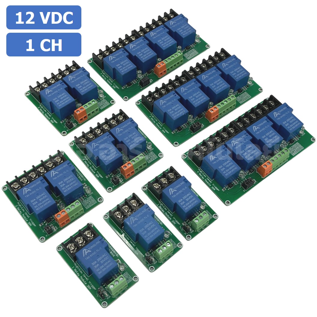 CM022 โมดูลรีเลย์ 1ช่อง 12VDC 30A 1 Channel Relay DC12V 30A แบบ Active Low/High รีเลย์ isolation Relay Module ทนกระแสสูง