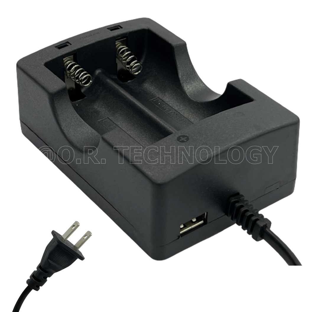 (1ชิ้น) ZA059 ที่ชาร์จถ่าน 18650 ที่ชาร์จแบต 2 ก้อน ที่ชาร์จแบตเตอรี่ ลิเธียม Lithium Dual Charger Battery 1200mA