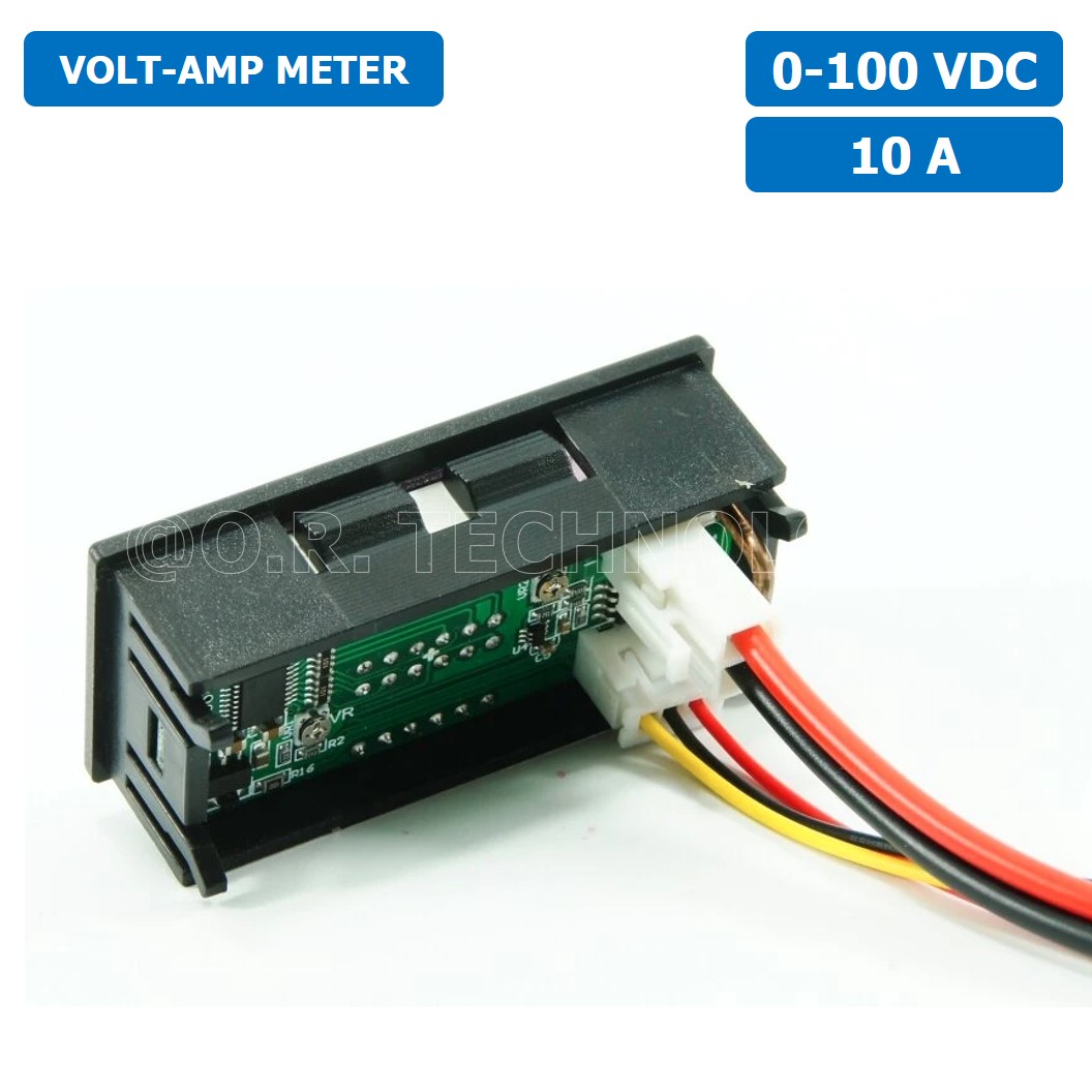 (1ชิ้น) M4430 DC 0-100V 10A เครื่องวัดแรงดัน และกระแสไฟฟ้า LED Voltmeter Current meter Ammeter Dual Digital Meter
