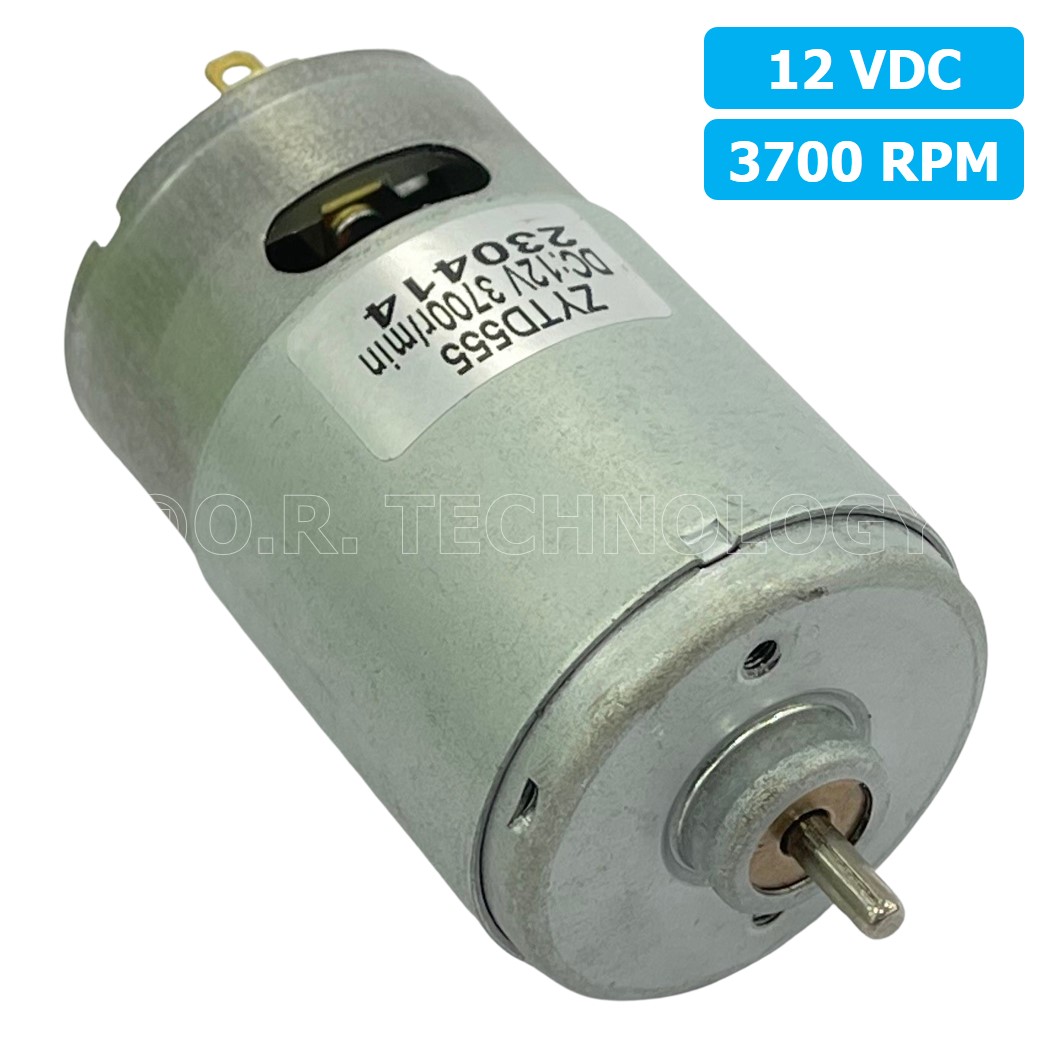 (1ชิ้น) ZTYD-555 มอเตอร์ 555 12VDC 3700RPM Motor Round Shaft มอเตอร์รอบเร็ว แกนกลม Zhengke