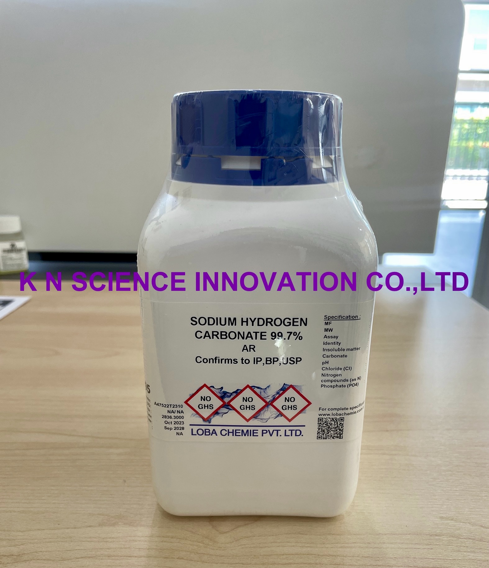Sodium hydrogen carbonate, AR, Conforming to BP/USP (Sodium bicarbonate) 144-55-8, 1 Kg ,Loba 0589501000