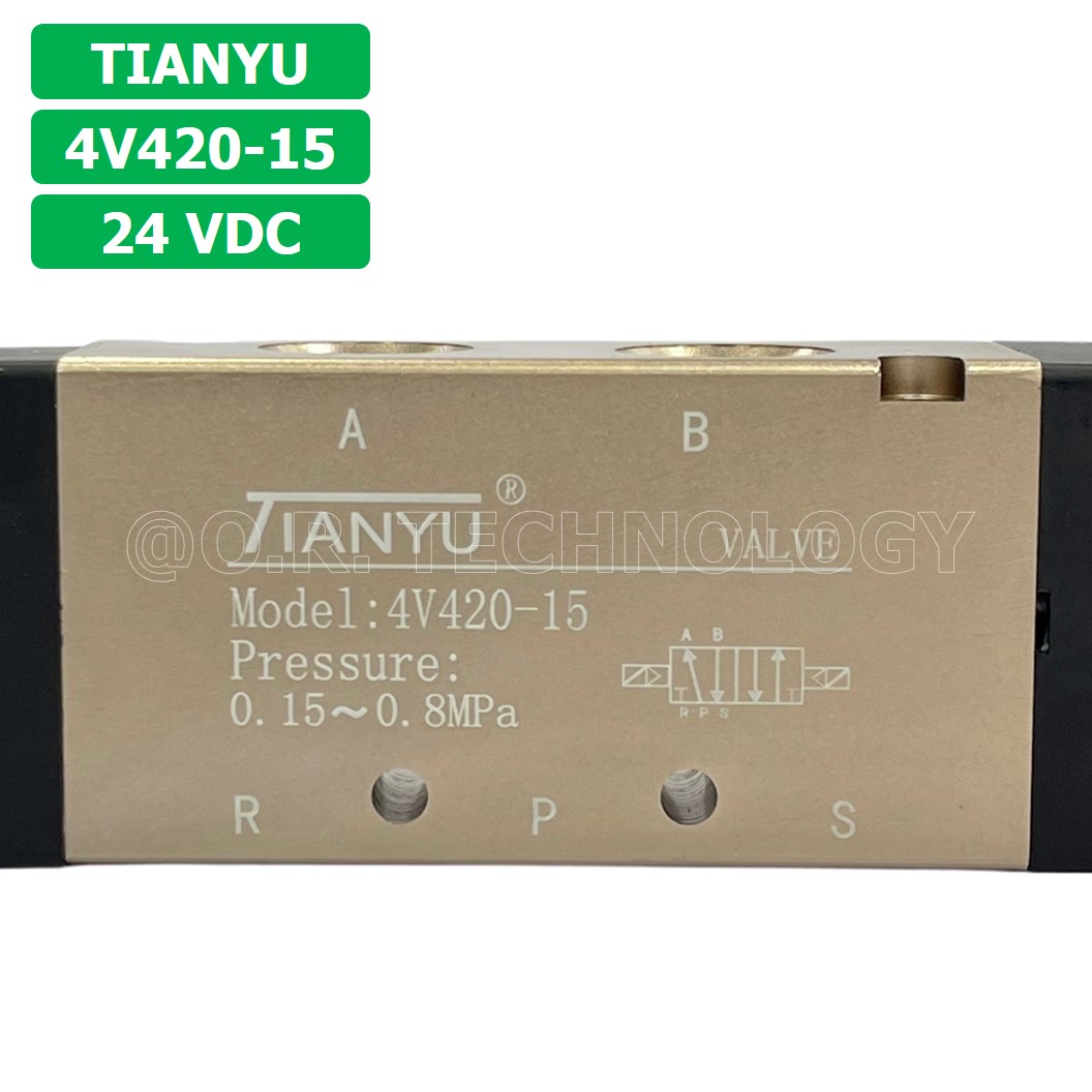 (1ชิ้น) 4V420-15 24VDC โซลินอยด์วาล์ว คอยล์ 2 ข้าง Double coil Solenoid Valve Pneumatic TIANYU โซลินอยด์วาล์วไฟฟ้า โซลินอยลม วาล์วลม กระบอกลม