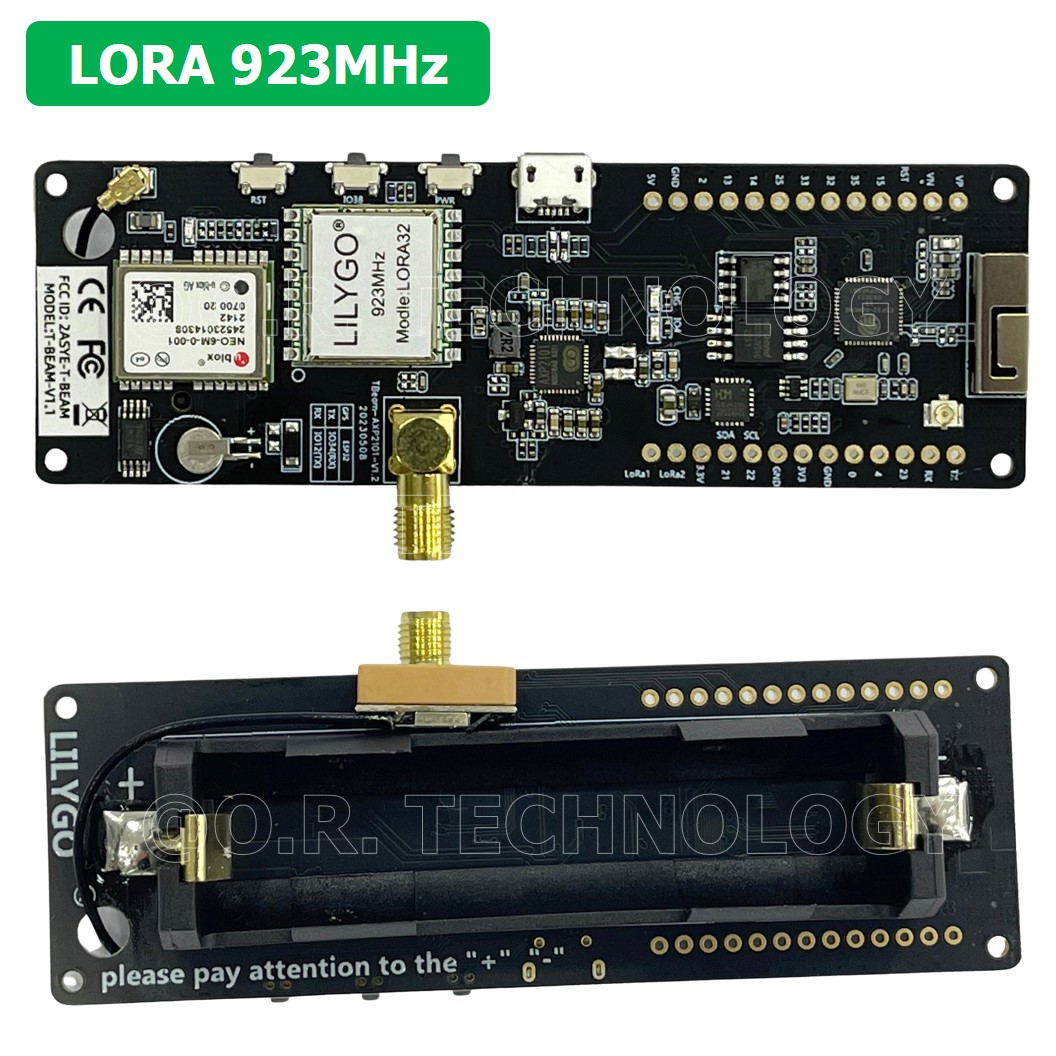 (1ชิ้น) AA717 Unsoldered TTGO T-Beam V1.1 ESP32 LORA 923MHz NEO-6M WiFi Wireless Bluetooth Module IPEX 18650 Battery Holder CP2104 Chip