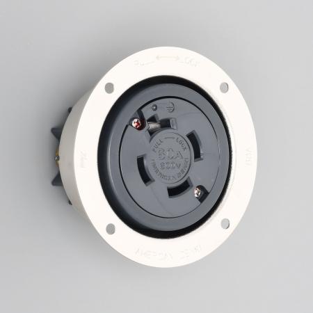 AMERICAN DENKI 4666 3-Pole 4-Wire Grounding 60A 600V Flanged Receptacle