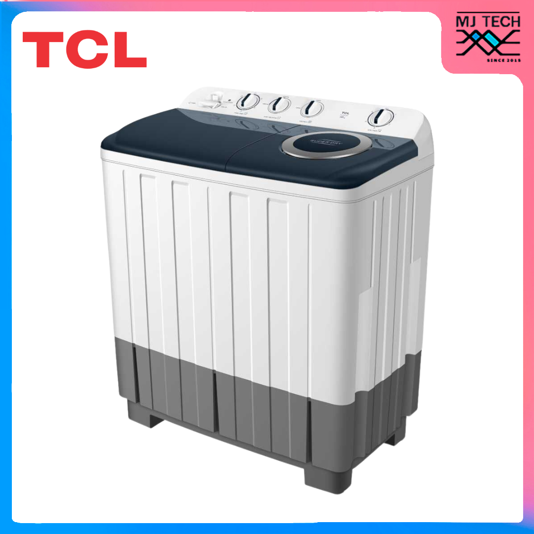 TCL เครื่องซักผ้า 2 ถัง ขนาด 20 กก. รุ่น WT201FTTW (รับประกันมอเตอร์ 12 ปี)
