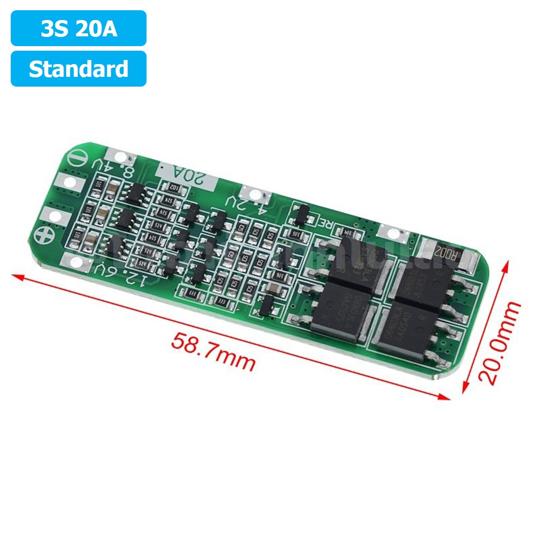 CM631 3S 20A Standard โมดูลชาร์จแบตเตอรี่ BMS 3-Series 20A 18650 Lithium Battery Protection Module แบตลิเธียม