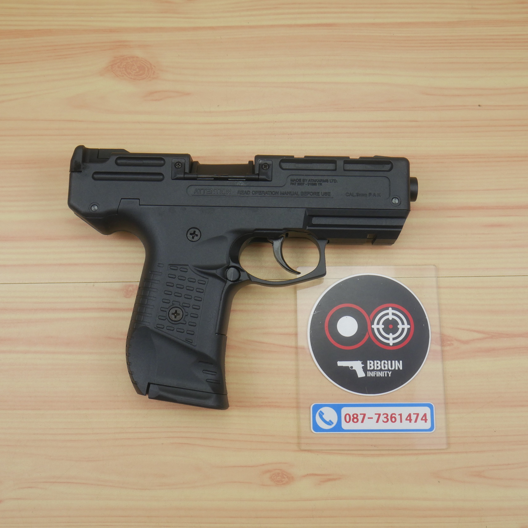 แบลงค์กัน Zoraki 925 Sami-Full Auto BLACK 9 mm P.A.K Blank gun (แถม 2 แม็กกาซีน กล่องปืน น้ำยาปืน แส้)