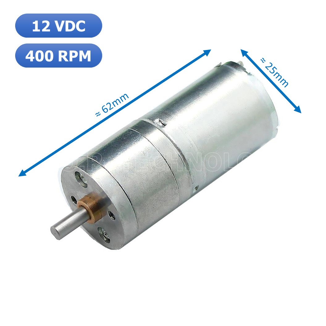 (1ชิ้น) JB361 มอเตอร์ มอเตอร์เกียร์ มอเตอร์อเนกประสงค์ 25GA-370 12VDC 400RPM DC Gear Motor (Shaft D, 4mm)