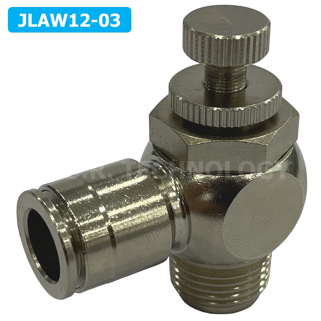 (1ชิ้น) JLAW12-03 ข้อต่อลมสแตนเลส ข้อต่อปรับลม งอ STAINLESS Air Flow Speed Controller ควบคุมความเร็วลม Speed Control valve JLAW JSL