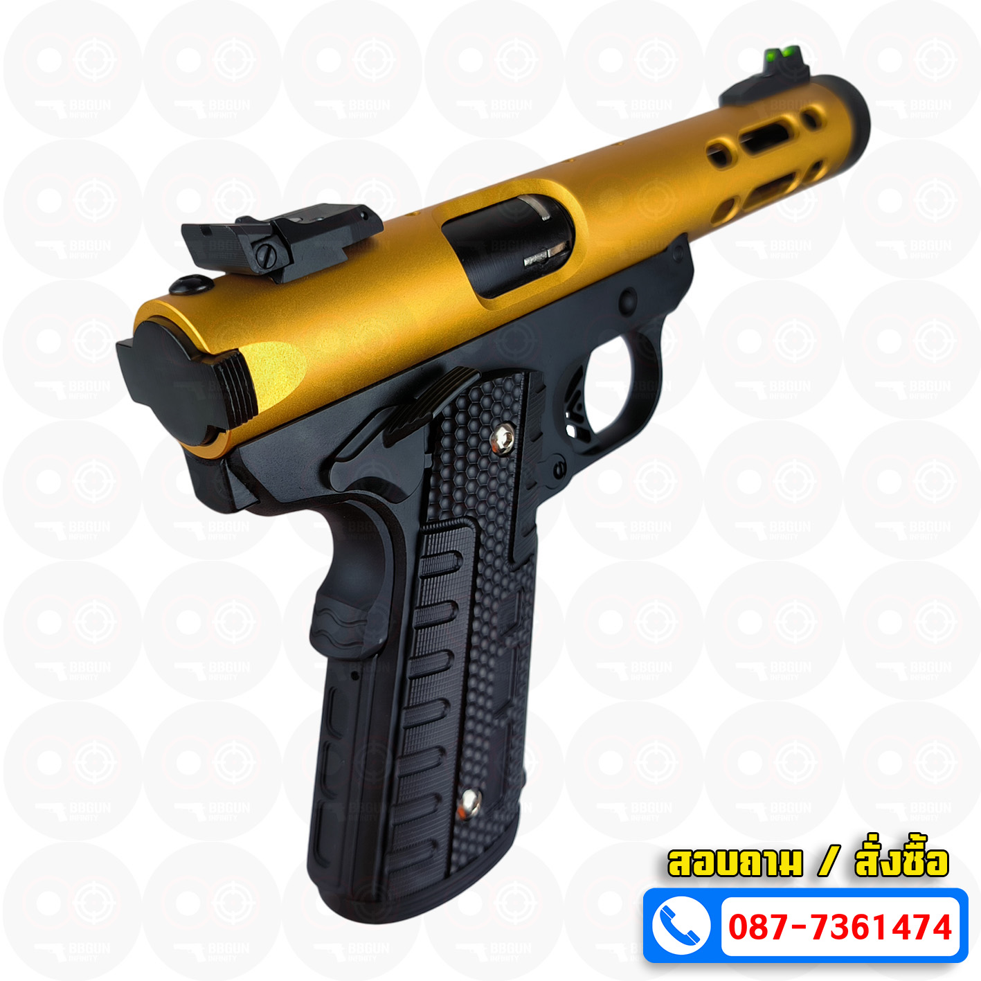 บีบีกันอัดแก๊ส WE Galaxy GBB 1911 Series สีทอง BB GUN