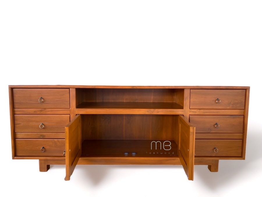 ตู้วางทีวีไม้สักสไตล์โมเดิร์น