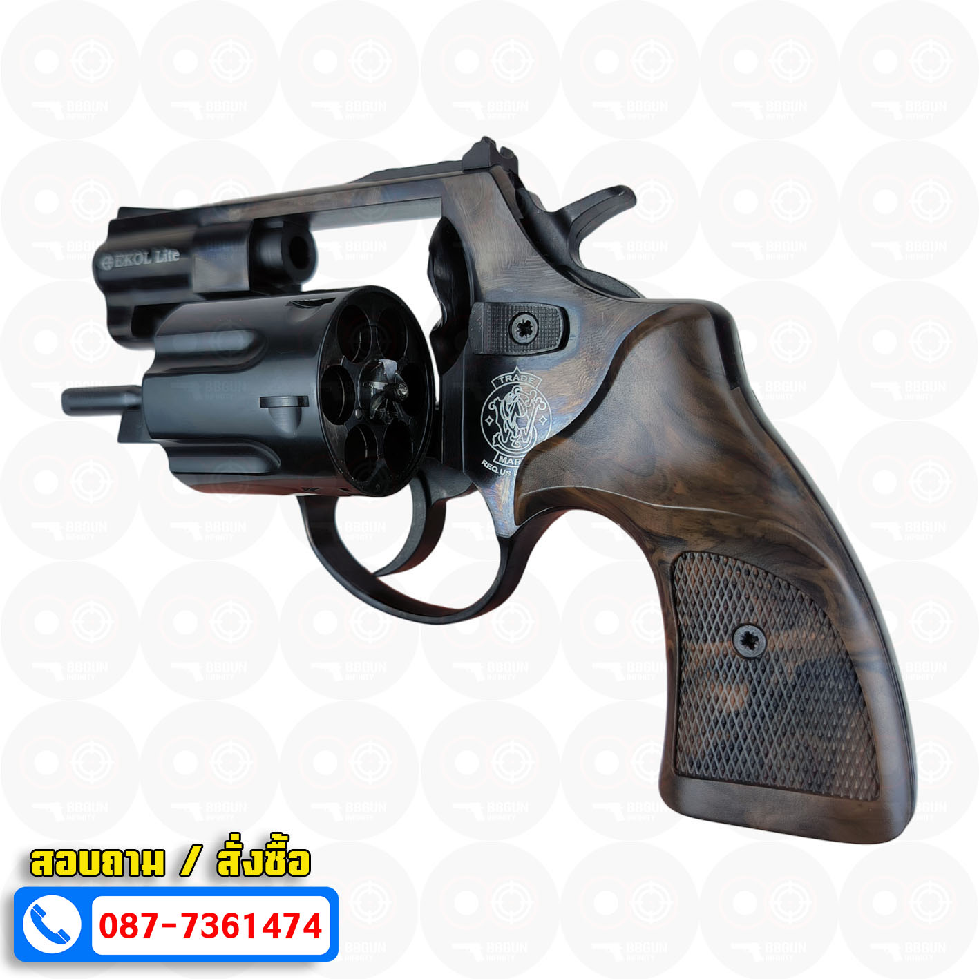 Ekol Lite แบลงค์กัน ลูกโม่ 2 นิ้ว สีดำ (Black) Smith & Wesson blank gun Revolver 2 inch