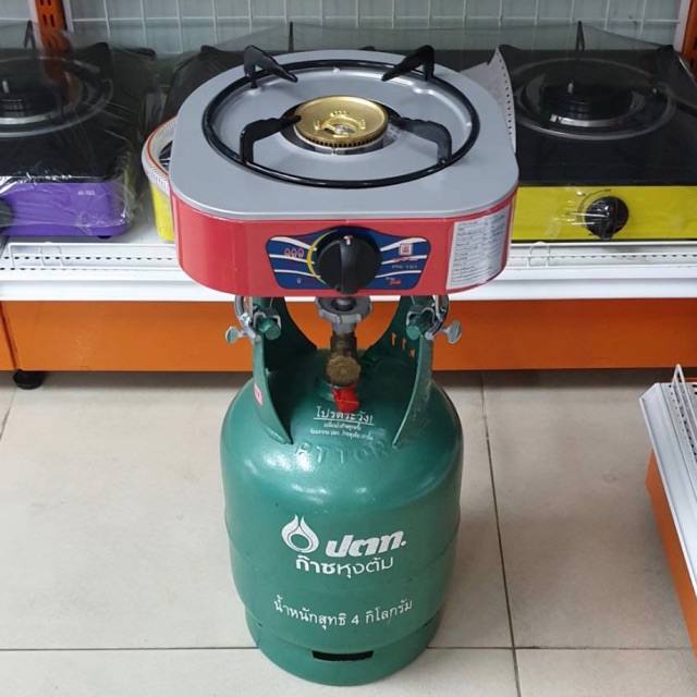 LUUKY FLAME เตาแก๊สลัคกี้เฟลม รุ่น PN-101P พร้อมถัง ปตท. จิ๋วแจ๋ว 4 กก. ไม่รวมน้ำแก๊ส
