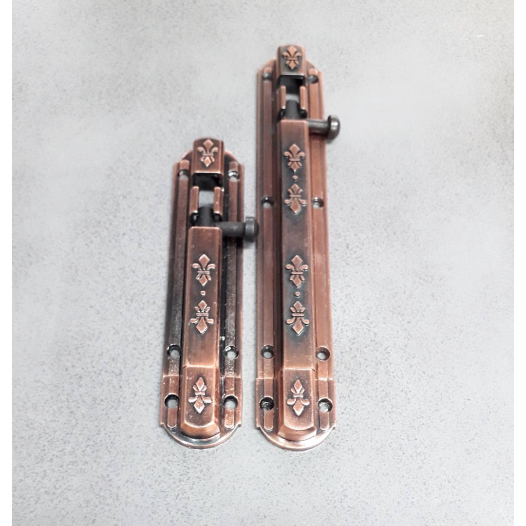 กลอนเหล็กรมดำ ลายหลุยส์ 4",6" (ราคารวมแวท) กลอนประตูห้องนอน ห้องน้ำ หน้าต่าง อุปกรณ์รักษาความปลอดภัย