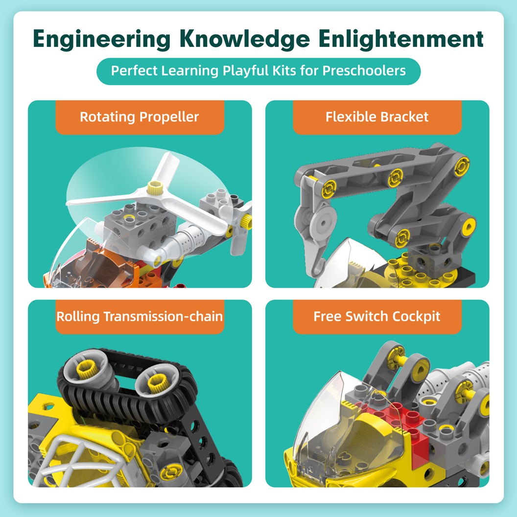 Makerzoid MKZ-OBK-EC FUTURE MECHANIC BIG Building BLOCKS ชุดเรียนรู้ ตัวต่อเสริมทักษะ ตัวต่อตัวใหญ่