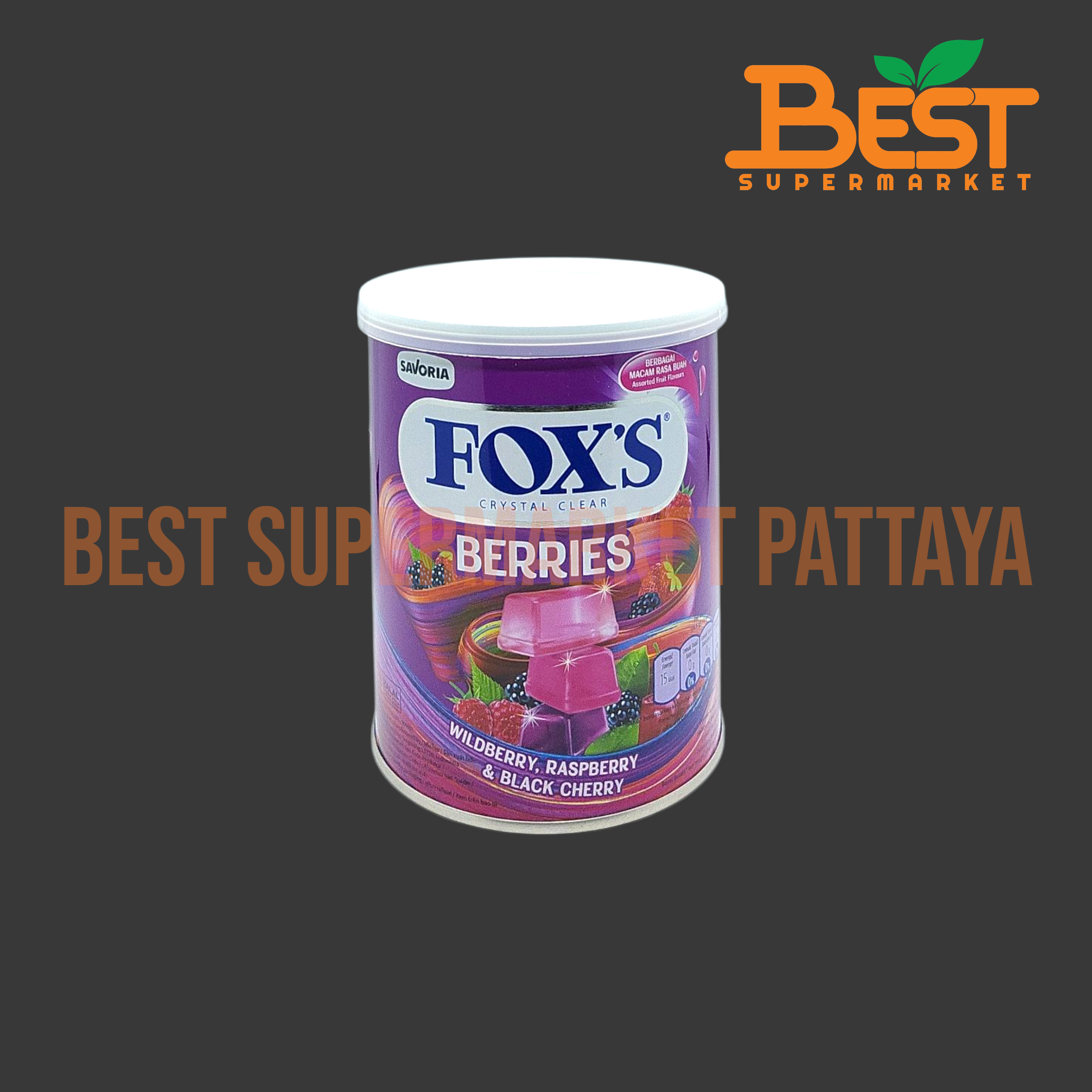 ฟอกซ์ ลูกอมรสไวลด์เบอร์รี่ รสราสพ์เบอร์รี่และรสเชอร์รี่ดำ 170 กรัม.Fox's Wild Berry Candies – Raspberry & Black Cherry Flavour, 170g