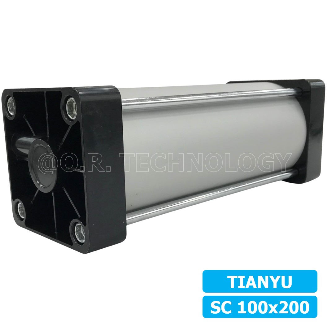 (1ชิ้น) SC 100x200 กระบอกลม รุ่นมาตรฐาน กระบอกลม 4 เสา Standard Cylinder Air Pneumatic แบบสี่เสา
