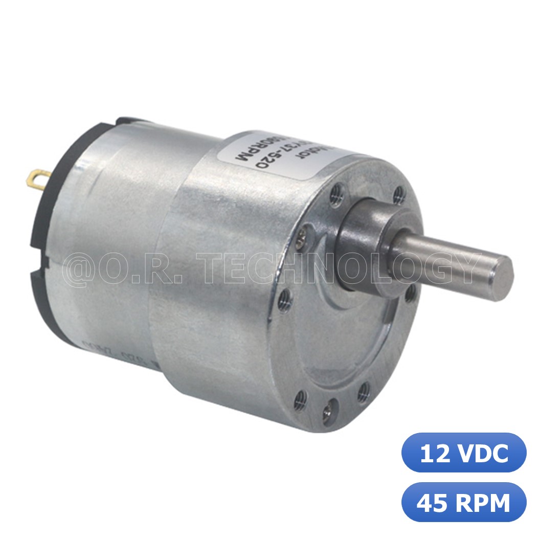 (1ชิ้น) JB018 มอเตอร์เกียร์ 12VDC 45RPM มอเตอร์ มอเตอร์อเนกประสงค์ JGB37-520 JGB-520 Motor gear (แกนขนาด 6mm, Shaft D)