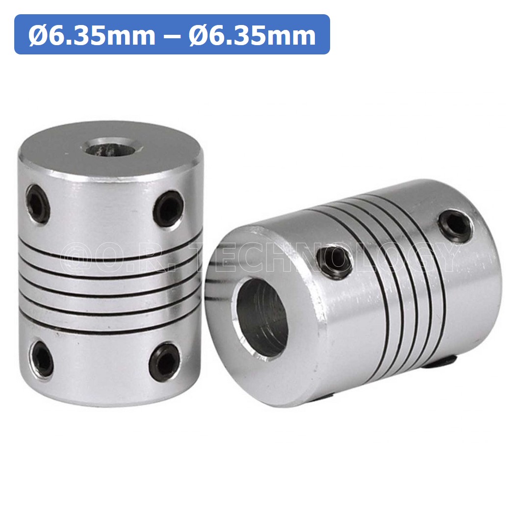 (1ชิ้น) KR459 6.35-6.35 คัปปลิ้ง ข้อต่อเพลามอเตอร์ คัปปิ้ง มอเตอร์ ข้อต่อแกนมอเตอร์ Elastic Coupling ขนาดรูเพลา 6.35mm-6.35mm