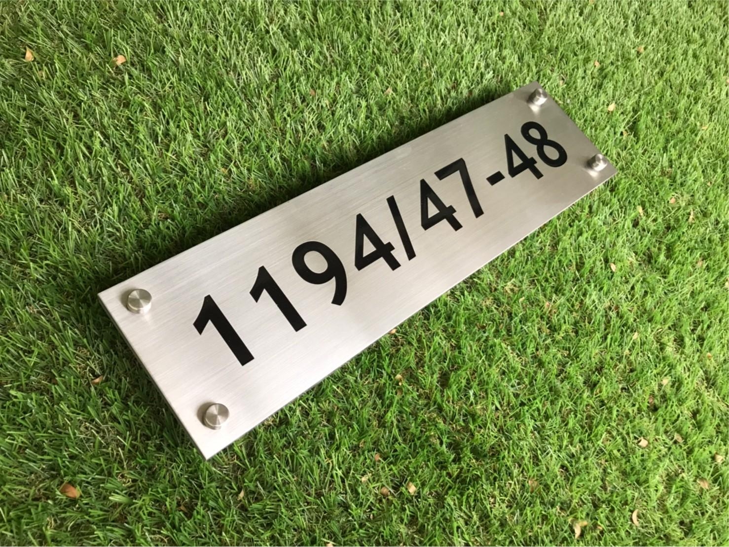 ป้ายเลขที่บ้าน แผ่นเรียบกัดกรด