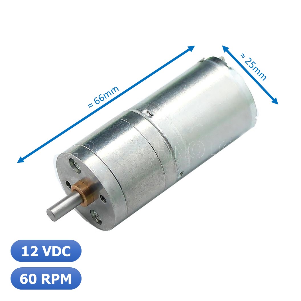 (1ชิ้น) JB357 มอเตอร์ มอเตอร์เกียร์ มอเตอร์อเนกประสงค์ 25GA-370 12VDC 60RPM DC Gear Motor (Shaft D, 4mm)
