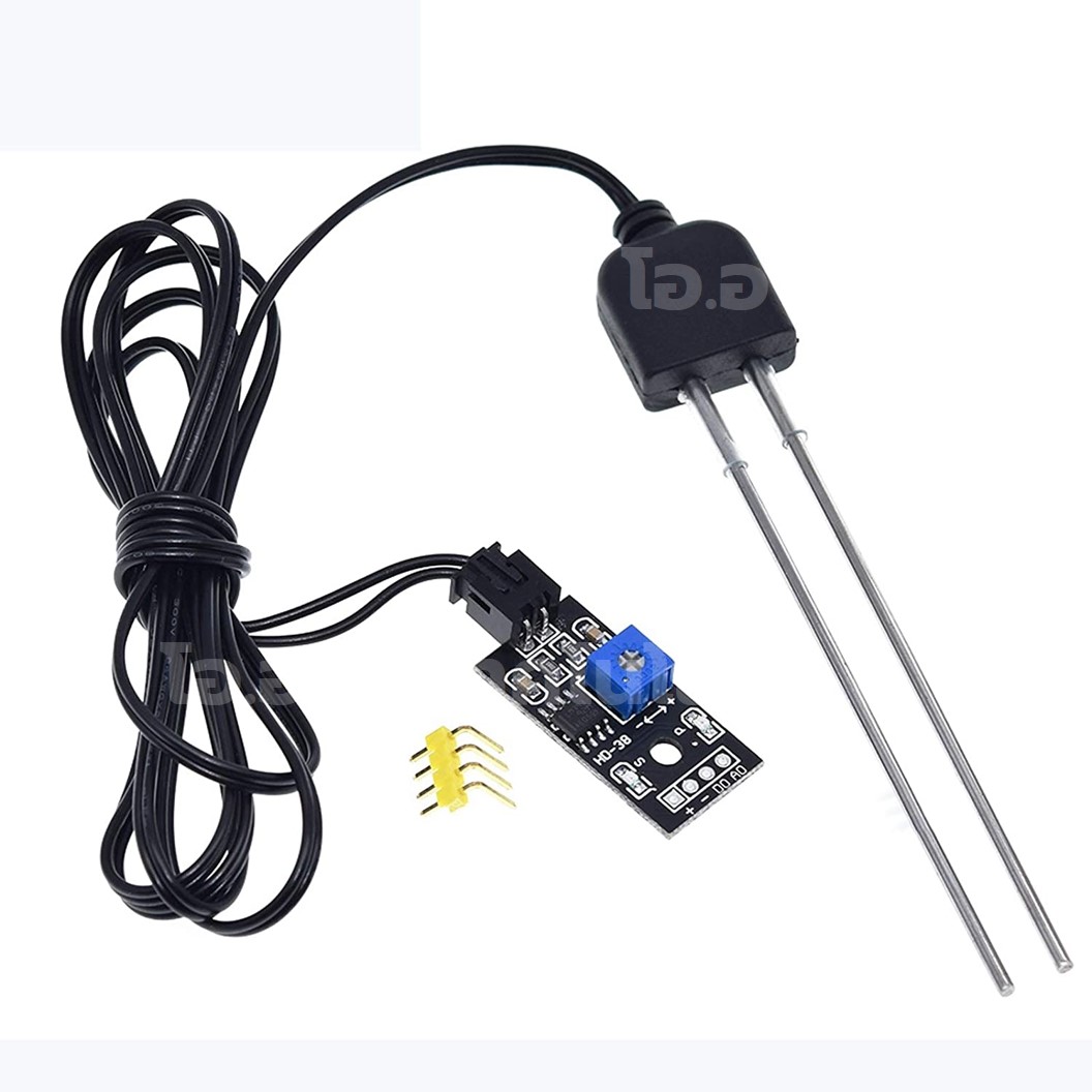 เซนเซอร์วัดความชื้นในดิน แบบแท่งเหล็ก สายยาว 1.3/5เมตร Soil Moisture Sensor Module Humidity with 1.3/5M Cable โมดูลตรวจจับความชื้นในดิน
