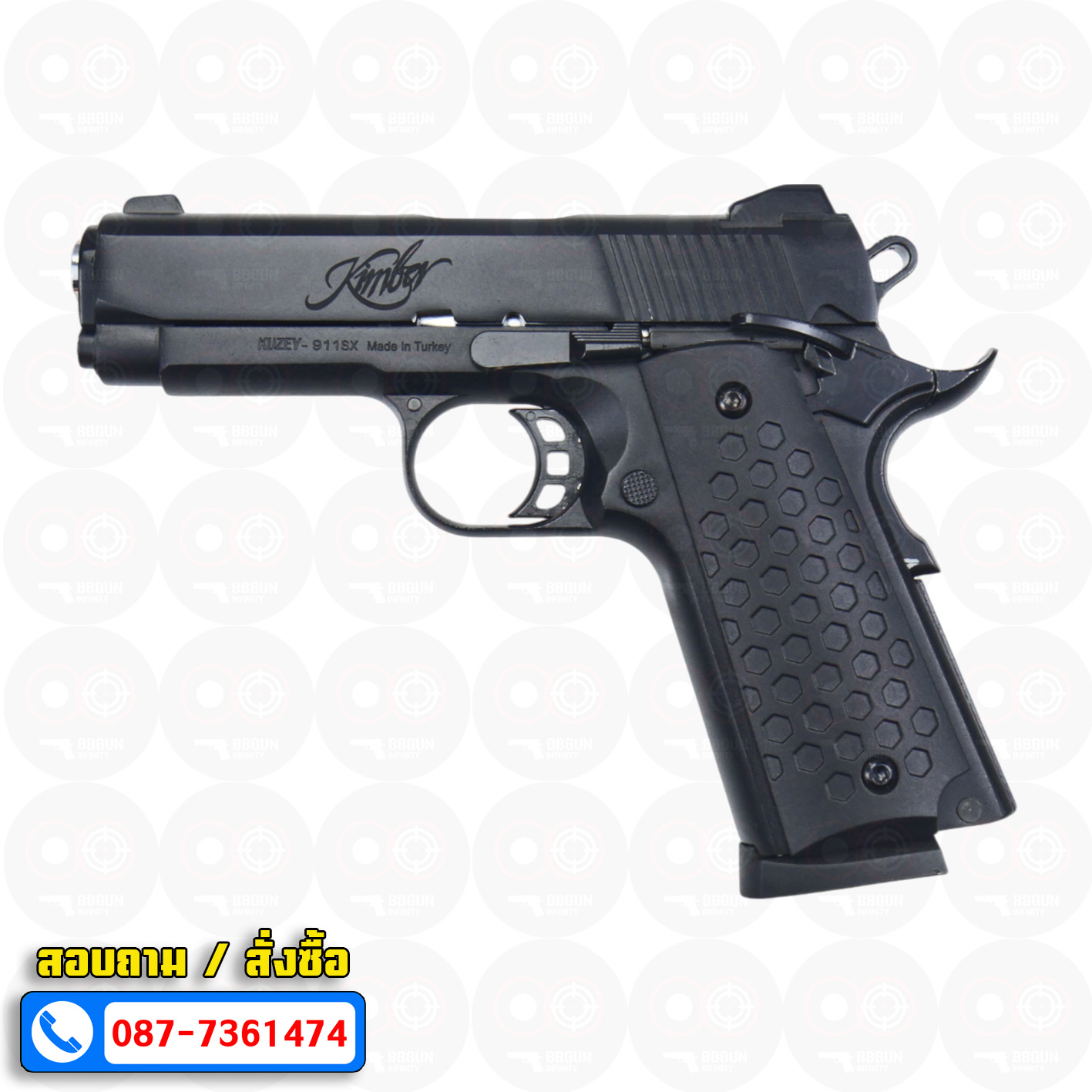 Blank Gun KUZEY 911SX Kimber ลํากล้อง 4 นิ้ว สีดำ แบลงค์กัน (แถมกล่องใส่ปืน)