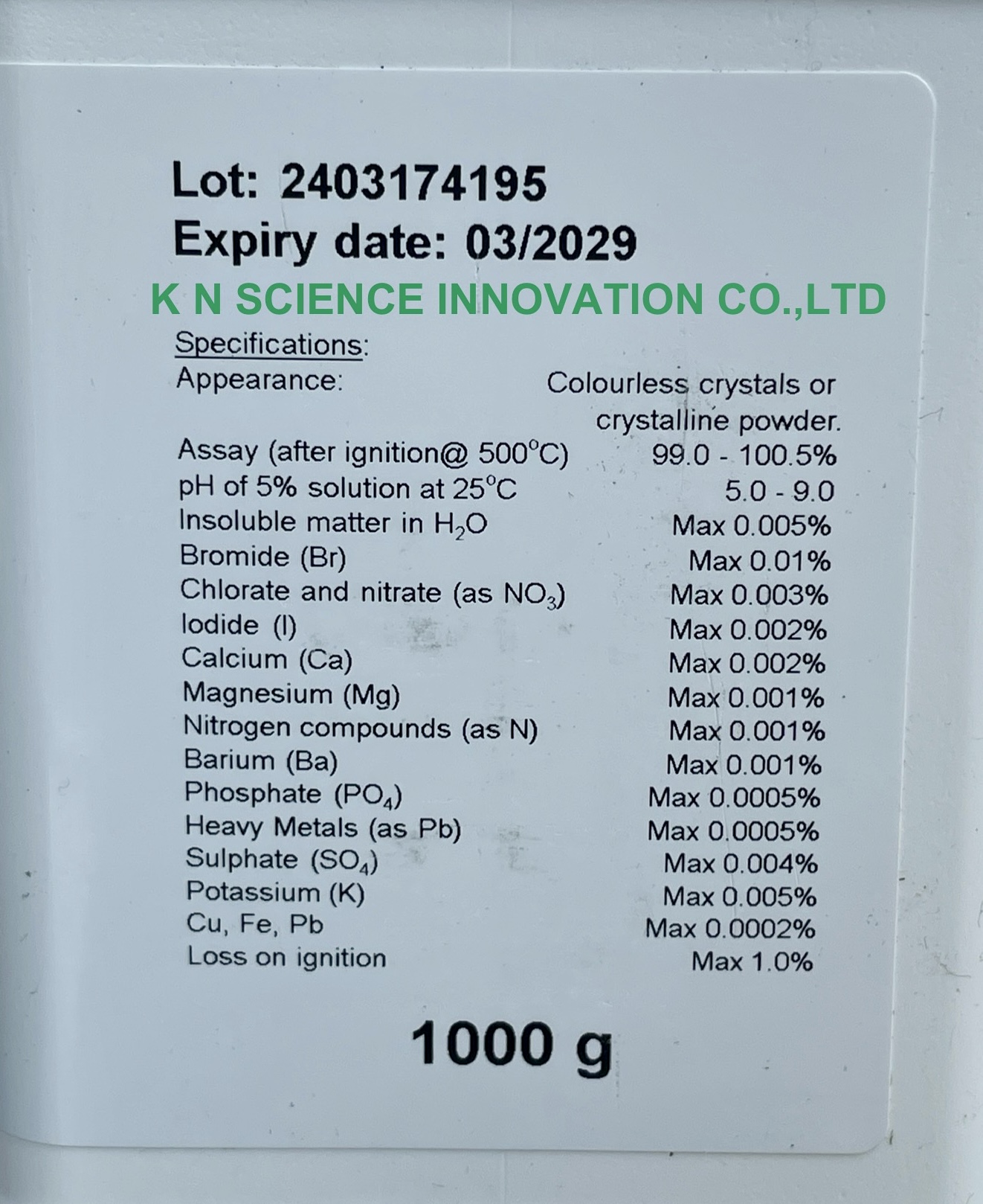 SODIUM CHLORIDE AR KemAus 1 KG KA465